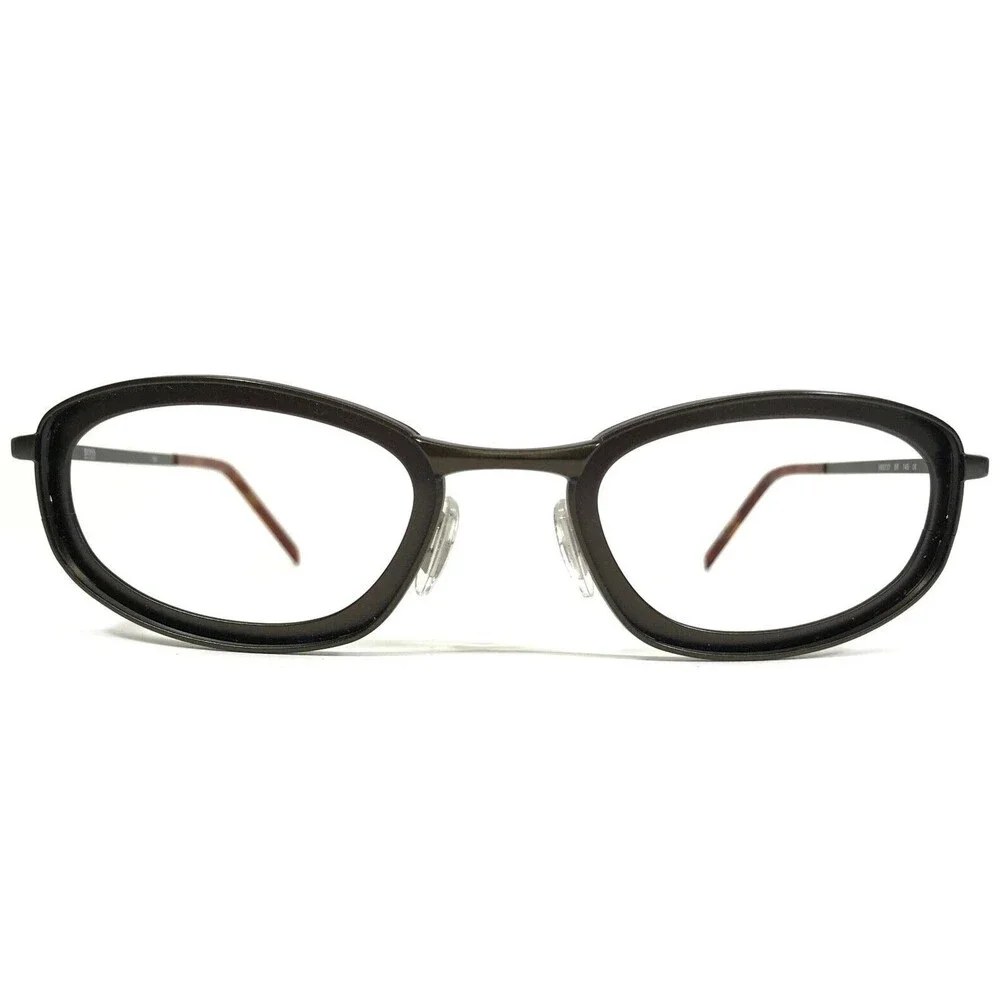 Hugo Boss Eyeglasses Frames HB5737 BR Matte Brown Oval Wrap Full Rim 59-17-145
